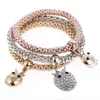 Hot Selling Fashions beautiful Personality Three-color Stretch Corn Chain Diamond Love Heart Bracelet free shipping HJ174