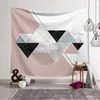 home dorm living room decoration pink geometric tapestry marble quotes wall hanging tenture decorative cloth tapestries