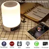 Färgglad LED-ljus Bluetooth-högtalare Portable Wireless Stereo-högtalare Sound Box Handfri TF Alarmklocka Vit