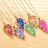 2018 низкая цена красочные натуральные каменные ожерелья кулоны красочные воды капель каменные ожерелья для женщин ювелирные изделия Bijoux