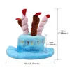 Huisdier verjaardag hoed kleding voor katten en honden puppy cake cap met kaarsen Super kasjmier stof roze blauw