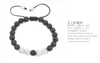 8mm Pietra lavica vulcanica Howlite Fili Braccialetti di perline Nero Bianco Verde Pietre naturali Perline rotonde Wirst Bracciale Gioielli per uomo Donna