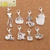 Mix Cat Basket Katten Dier Clasp Europese Kreeft Trigger Clip op Charm Kralen Antiek Zilver CM27 LZSILVER Sieraden Bevindingen Componenten 140pcs / lot