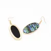 Fashion Gold Color Geometry Turquoise Shell Charm Dangle Druzy Earrings For Women brand Jewelry