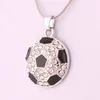 Novo colares de pingente de futebol de futebol de chegada Os fãs da Copa do Mundo esportes Crystal Rhinestone Soccer Chains para homens Jóias de moda de homens 6995459