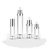 5ml 10ml 15ml 30ml Travel Mini Refillable Empty Atomizer Perfume Bottle Pump Spray Case airless pump cosmetic containers F905