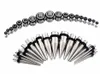 36st / set 1.6-10mm 316l Tapers öronproppar Gauge Stretching Kit Piercing för kvinnor Män Kroppsmycken 3 Färg Punk Style Örhänge G75L