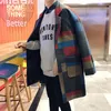 2017 Kış Yeni Erkekler Kafes Moda Uzun Yün Karışımları Kalınlaşmak Pamuk Rüzgarlık Palto Yün Ceket Erkek Kaşmir Ceket S-XL