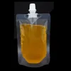 Clear Plastic Doypack Jelly Vloeistof Verpakking Spout Tas Transparant Stand-up Drinkwijn Lege PE Poly Pakket Pocket Bag Retail