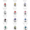 Mode 12 Zodiac Kettingen Gelukkige Geboortesteen Verjaardag Sieraden Topkwaliteit Crystal Gems Constellaties Hanger voor Dames Luxe Accessoires