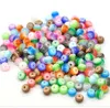 Breloques rondes en résine à rayures mélangées, 1000 pièces/lot, perles d'espacement amples pour la fabrication de bijoux, accessoires de 6mm, bricolage