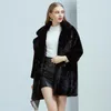 New Fashion Faux Rabbit furry Coat female suit collar loose rench Twinter Overcoat female Women Faux Fur Coat