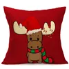 1Pcs Hot Christmas Decorations For Home Reindeer Jute Pillow Cover Case MERRY CHRISTMAS Square Linen Best Christmas present