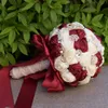 Fantastiska bröllopsblommor Vita brudtärna brudbuketter Artificial Rose Wedding Bouquet Wedding Supplies Buque de Noiva193V