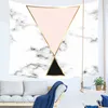 Mármore tapeçaria de impressão rosa e ouro nordic wall hanging tenture mural moderno dormitório decoração geométrica tapete cobertor