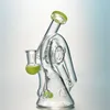 7,5 pollici Sidecar Dab Rigs Heady Glass Unique Bong Recycler Rigs Green Purple Water Pipes Oil Rigs con ciotola XL260