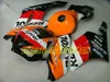 Motorcykel Fairing Kit för Honda CBR1000RR 04 05 CBR 1000RR 2004 2005 CBR1000 ABS Röda Orange Svarta Fairings Set + Presenter HM16