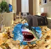 foto carta da parati murale Squali acqua pittura tridimensionale 3D mappa 3D carta da parati personalizzata per pareti