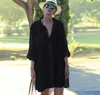 Beach Dress Tunic Pareos For Women Kaftan Cotton Shirt Long Sleeve Size Sexy Cover Up Pareo