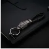 Märke ärlig drake nyckelringar män nyckelkedja bil nyckelhållare ring smycken väska hänge äkta läder rep present high end keychain