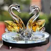 Crystal Glass Animal Swan Figurines Paper wweight feng shui rzemieślnicze kolekcja sztuki figurki do domu w domu