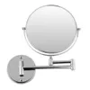 Chroom ronde dubbelzijdige 360 ​​° 7x vergrootglas spiegel 8 "Wandmontage spiegel ijdelheid licht lamp cosmetische spiegels voor make-up scheren
