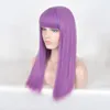 Kid child size wigs Descendants 2 Mal cosplay long purple hair Halloween wig