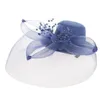 Vrouwen partij fascinator franse sluier cocktail hoed haar clips dame mesh bloem hoofddeksel bruids haarspelden haaraccessoires