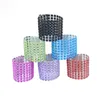 Anelli di tovagliolo di nozze del rhinestone di cerimonia nuziale del diamante di 9 colori Anelli Sash Bows Holder Decorazione del tavolo del partito