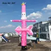 Rosa ett ben uppblåsbara luftdansare för glassfrämjande dekoration med reklamskylt utan fläkt