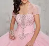 Atemberaubendes weißes Ballkleid-Hochzeitskleid in Rosa, Flieder, funkelnde Pailletten, Perlenstickerei, Schnürung am Rücken, Sweep-Zug, Brautkleider in Übergröße