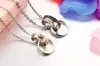 Couple Eternal Love Letters Necklace Stainless Steel Stone Pendants Lover Jewel Black Silver Rose Gold Color Valentine's Gift GX456