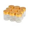 30 * 43mm 24 stks 15 ml glazen flessen aluminium schroef gouden dop lege transparante heldere vloeibare cadeau container wensen fles potten