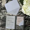 2018 invitations de mariage abordables découpées au laser suites d'invitation de mariage de poche invitations personnalisables avec enveloppe vierge intérieure personnalisée P5085802