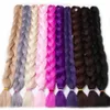 Cheveux tressés synthétiques Crochet Tresses Extensions de cheveux une pièce 82 pouces Kanekalon Fiber tresse 165gpiece couleur pure Jumbo Braid 9984752