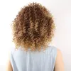Короткие блондинки и коричневые афро странные кудрявые парики парики парики для американских женщин синтетические волосы высокой температуры косплей