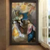 Słynny malarstwo styl oleju anioły religia malowanie europejskiej tapety ścienne rolki hotel salon sypialnia budynku Wall Decor