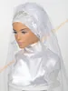 Мусульманские свадебные свадебные Hijab 2019 со стразами кружевные аппликации Real Pictions Длина локтя Исламская свадьба навесы на заказ