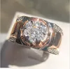 Victoria Wieck handgjorda mode smycken 925 Sterling Silverrose Gold Fill Separat Färg Vit Topaz CZ Diamant Party Male Band Ring för mig