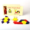 Formas de madeira Tangram Puzzle Caixa Brinquedos Para Crianças Cérebro e Placas Classic 60 Quebra-cabeças Sólidas Puzzles Custo de fábrica barato Atacado 2 conjuntos ou mais