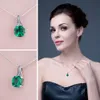 JewelryPalace Classic 21ct Cushion Russian Simulated Emeralds Pendant For Women Real 925 Sterling Silver Classic Jewelry7042554