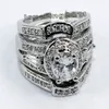 Чуконг винтажный кольцо овальное 7 мм5 мм каменное бриллиантовое камень 925 Серебряные любовники 3IN1 Обручальные обручальные кольца для женщин3463382