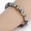 Crown Charm Bracelet Natural Marble Stone Bead Elastic Yoga Bracelet Women Pulseras Mens Bracelet