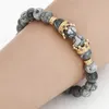 Crown Charme Pulseira Natural Mármore Pedra Bead Elastic Yoga Pulseira Mulheres Pulseras Mens Pulseira