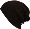 Вязать мужские женские мешковатые шапочки негабаритных зима теплая шляпа лыж громоздкая шик Вязание крючком вязаная шапка череп b274