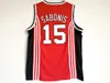 Мужские Vintage # 15 Arvydas Sabonis CCCP Команда Россия Баскетбольная майки сшитые красные рубашки S-XXL