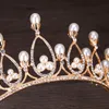 Barock pärlor kristall brud krönar hårband guld brud tiaras pannband bröllop diadem drottning krona tiara bröllop slöja hår acc5416314