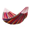 Strong Outdoor Picnic Garden Hammock Hang Bed Portable Travel Camping Swing Canvas Stripe Hang Bed Furniture Hammock