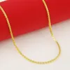 Gros mode 24k chaîne GP femmes collier bijoux couleur or pur 3mm serpent os chaînes colliers pour 45cm