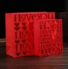 "I love you" brief rood geschenk papieren tassen draagbare snoep tassen liefde hart patroon geschenk tas bruiloft gunsten geschenken 25x9.3x20cm